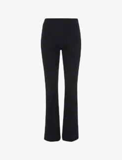 Whistles Flared High-rise Stretch-cotton Trousers