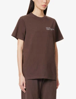 Fitness & Health Club Logo-embellished Cotton-jersey T-shirt -Reis Clothing Shop R04090227 CHOCOLATEWHITE ALT02