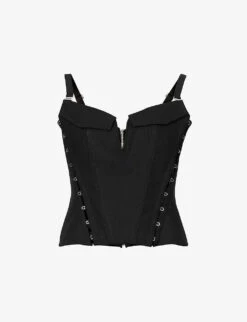 Dion Lee Panelled Plunge-neck Stretch-organic Cotton Top