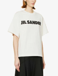 Jil Sander Logo-print Relaxed-fit Cotton T-shirt -Reis Clothing Shop R04092784 NATURAL ALT02