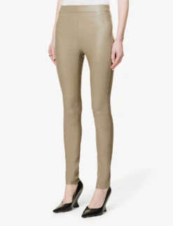 Joseph Skinny High-rise Leather Trousers 7 Joseph Skinny High-rise Leather Trousers -Reis Clothing Shop R04095172 PEWTER ALT02