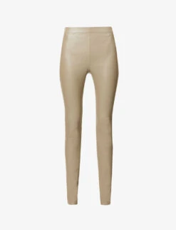 Joseph Skinny High-rise Leather Trousers