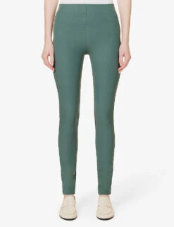 Joseph High-rise Slim-fit Stretch-woven Leggings -Reis Clothing Shop R04095194 DARKSAGE ALT02