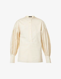 Joseph Ampton Pleated-sleeves Cotton Blouse
