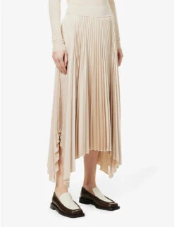 Joseph Ade Plisse Satin Midi Skirt -Reis Clothing Shop R04095432 MAPLEWOOD ALT02