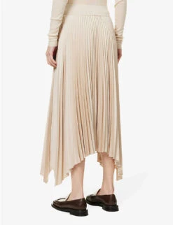 Joseph Ade Plisse Satin Midi Skirt -Reis Clothing Shop R04095432 MAPLEWOOD ALT03