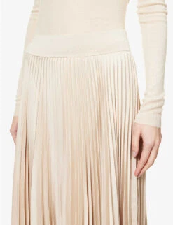 Joseph Ade Plisse Satin Midi Skirt -Reis Clothing Shop R04095432 MAPLEWOOD ALT04