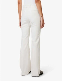 Joseph Tafira Pleated Wide-leg Mid-rise Stretch-cotton Trousers -Reis Clothing Shop R04095468 IVORY ALT03