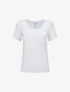 Reiss Camilla Chest-pocket Scoop-neck Linen T-shirt