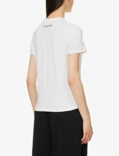 Calvin Klein 1996 Lounge Logo-print Recycled Cotton-blend Top -Reis Clothing Shop R04096770 WHITE ALT03