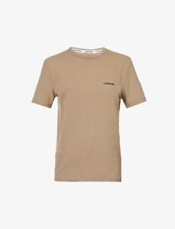 Calvin Klein Logo-embroidered Short-sleeved Stretch-cotton And Recycled-polyester T-shirt
