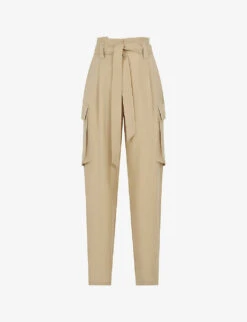 Reiss Joanie High-rise Leg-pocket Woven Cargo Trousers