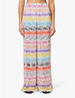 Missoni Zigzag-pattern Wide-leg Mid-rise Knitted Trousers -Reis Clothing Shop R04100184 KRG009ORESORTMULTICOL ALT02