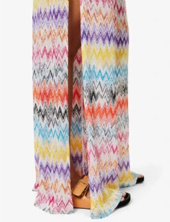 Missoni Zigzag-pattern Wide-leg Mid-rise Knitted Trousers -Reis Clothing Shop R04100184 KRG009ORESORTMULTICOL ALT04