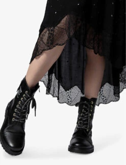 Zadig & Voltaire Joslin Crystal-embellished Woven Midi Skirt -Reis Clothing Shop R04101049 NOIR ALT04