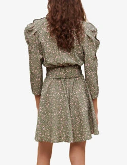 Maje Rakita Floral-print Puff-sleeved Woven Mini Dress -Reis Clothing Shop R04101543 IMPRIME ALT03