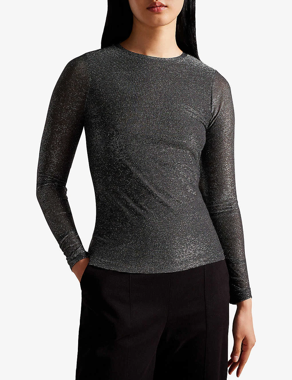 Ted Baker Genini Shimmery Slim-fit Woven Top 3 Ted Baker Genini Shimmery Slim-fit Woven Top - Image 3