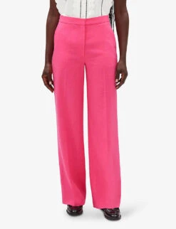 CLAUDIE PIERLOT Pisto Straight-leg Stretch-woven Trousers -Reis Clothing Shop R04103359 ROSES ALT02