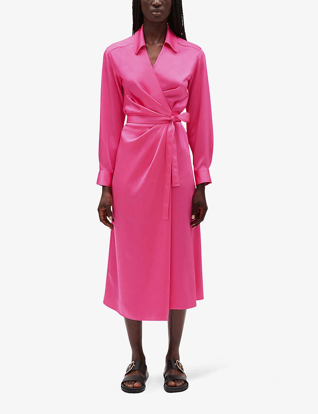 CLAUDIE PIERLOT Raquela Wrap-style Satin Dress 2 CLAUDIE PIERLOT Raquela Wrap-style Satin Dress - Image 2