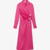 CLAUDIE PIERLOT Raquela Wrap-style Satin Dress