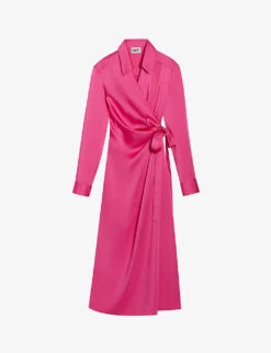 CLAUDIE PIERLOT Raquela Wrap-style Satin Dress