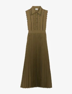 CLAUDIE PIERLOT Respect Scalloped-trim Woven Maxi Dress