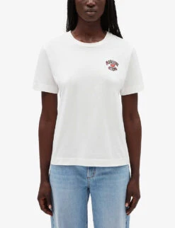 CLAUDIE PIERLOT Amour Club Cotton-jersey T-shirt 7 CLAUDIE PIERLOT Amour Club Cotton-jersey T-shirt -Reis Clothing Shop R04103369 NATURELS ALT02