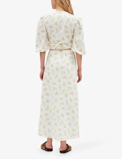 CLAUDIE PIERLOT Mimosa Floral-print Woven Midi Skirt -Reis Clothing Shop R04103458 DIVERS ALT03