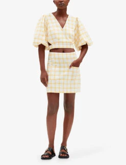 CLAUDIE PIERLOT Check-pattern Patch Pocket Cotton Mini Skirt 7 CLAUDIE PIERLOT Check-pattern Patch Pocket Cotton Mini Skirt -Reis Clothing Shop R04103461 DIVERS ALT02