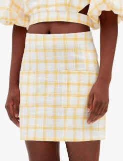 CLAUDIE PIERLOT Check-pattern Patch Pocket Cotton Mini Skirt 9 CLAUDIE PIERLOT Check-pattern Patch Pocket Cotton Mini Skirt -Reis Clothing Shop R04103461 DIVERS ALT04