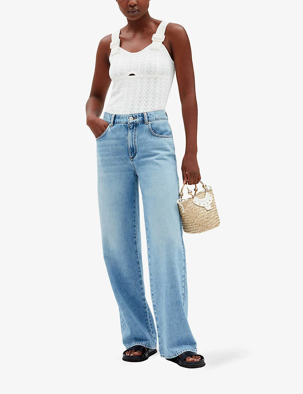 CLAUDIE PIERLOT Cut-out Embroidered Knitted Top 2 CLAUDIE PIERLOT Cut-out Embroidered Knitted Top - Image 2