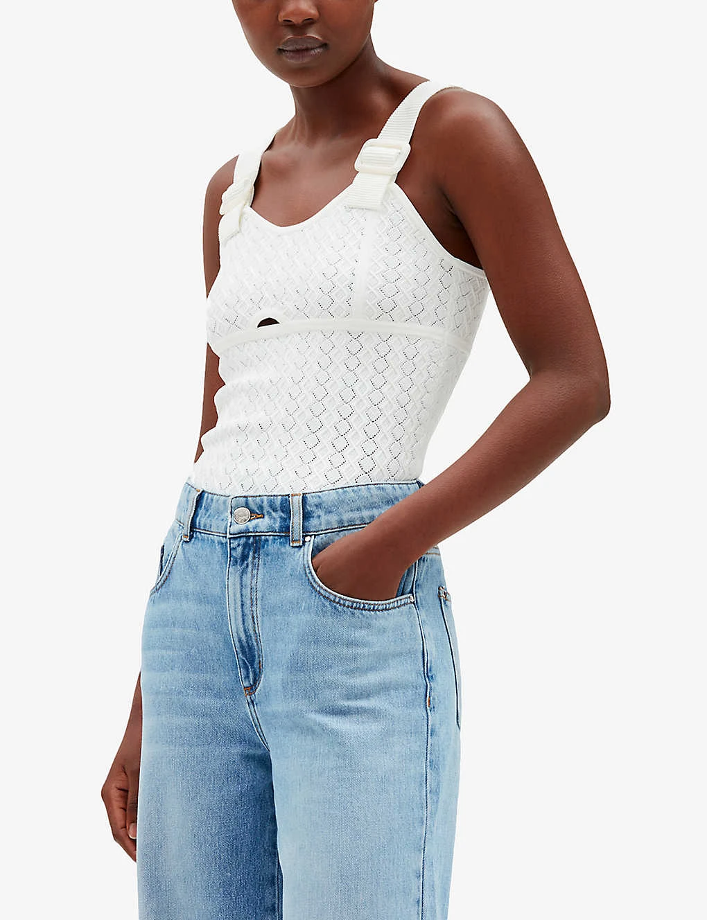 CLAUDIE PIERLOT Cut-out Embroidered Knitted Top 5 CLAUDIE PIERLOT Cut-out Embroidered Knitted Top - Image 5