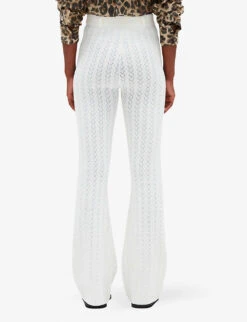 CLAUDIE PIERLOT Maliba Openwork-stitch Belted Knitted Trousers 8 CLAUDIE PIERLOT Maliba Openwork-stitch Belted Knitted Trousers -Reis Clothing Shop R04103528 NATURELS ALT03