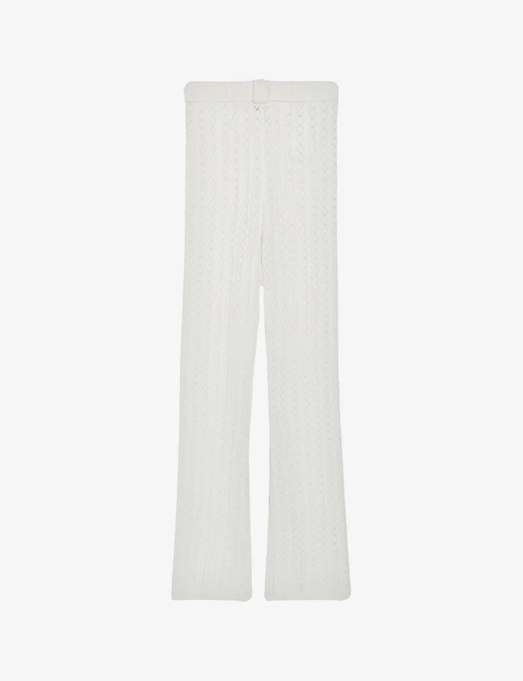 CLAUDIE PIERLOT Maliba Openwork-stitch Belted Knitted Trousers 1 CLAUDIE PIERLOT Maliba Openwork-stitch Belted Knitted Trousers
