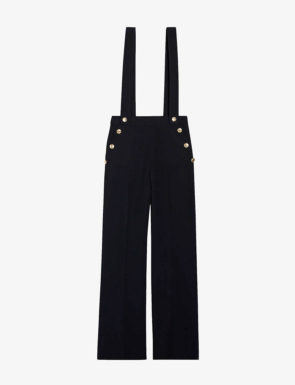 CLAUDIE PIERLOT Pames Braces-trim Stretch-woven Trousers 1 CLAUDIE PIERLOT Pames Braces-trim Stretch-woven Trousers