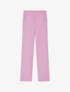 Maje Pressed-crease Straight-leg Mid-rise Stretch-woven Trousers