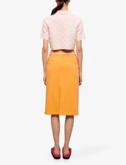 Maje Textured Cropped Stretch-knit Cardigan -Reis Clothing Shop R04104074 ROSES ALT03