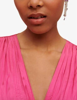 Maje Pleated Draped Recycled Polyester-blend Mini Dress 9 Maje Pleated Draped Recycled Polyester-blend Mini Dress -Reis Clothing Shop R04104076 ROSES ALT04