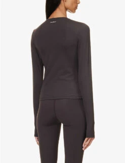 Core Fitted Stretch-woven T-shirt -Reis Clothing Shop R04104622 COFFEEBEAN ALT03