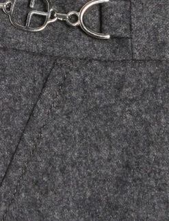 CLAUDIE PIERLOT Songe Monogram Horsebit-trim Wool-blend Skirt -Reis Clothing Shop R04104800 NOIRGRIS ALT05