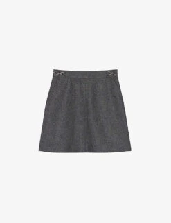 CLAUDIE PIERLOT Songe Monogram Horsebit-trim Wool-blend Skirt
