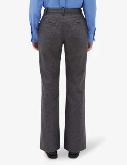 CLAUDIE PIERLOT Please Flared Wool-blend Trousers -Reis Clothing Shop R04104801 NOIRGRIS ALT03