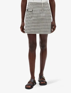 CLAUDIE PIERLOT Seine Gingham Check Woven Mini Skirt 8 CLAUDIE PIERLOT Seine Gingham Check Woven Mini Skirt -Reis Clothing Shop R04104817 DIVERS ALT02