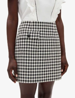 CLAUDIE PIERLOT Seine Gingham Check Woven Mini Skirt 10 CLAUDIE PIERLOT Seine Gingham Check Woven Mini Skirt -Reis Clothing Shop R04104817 DIVERS ALT04