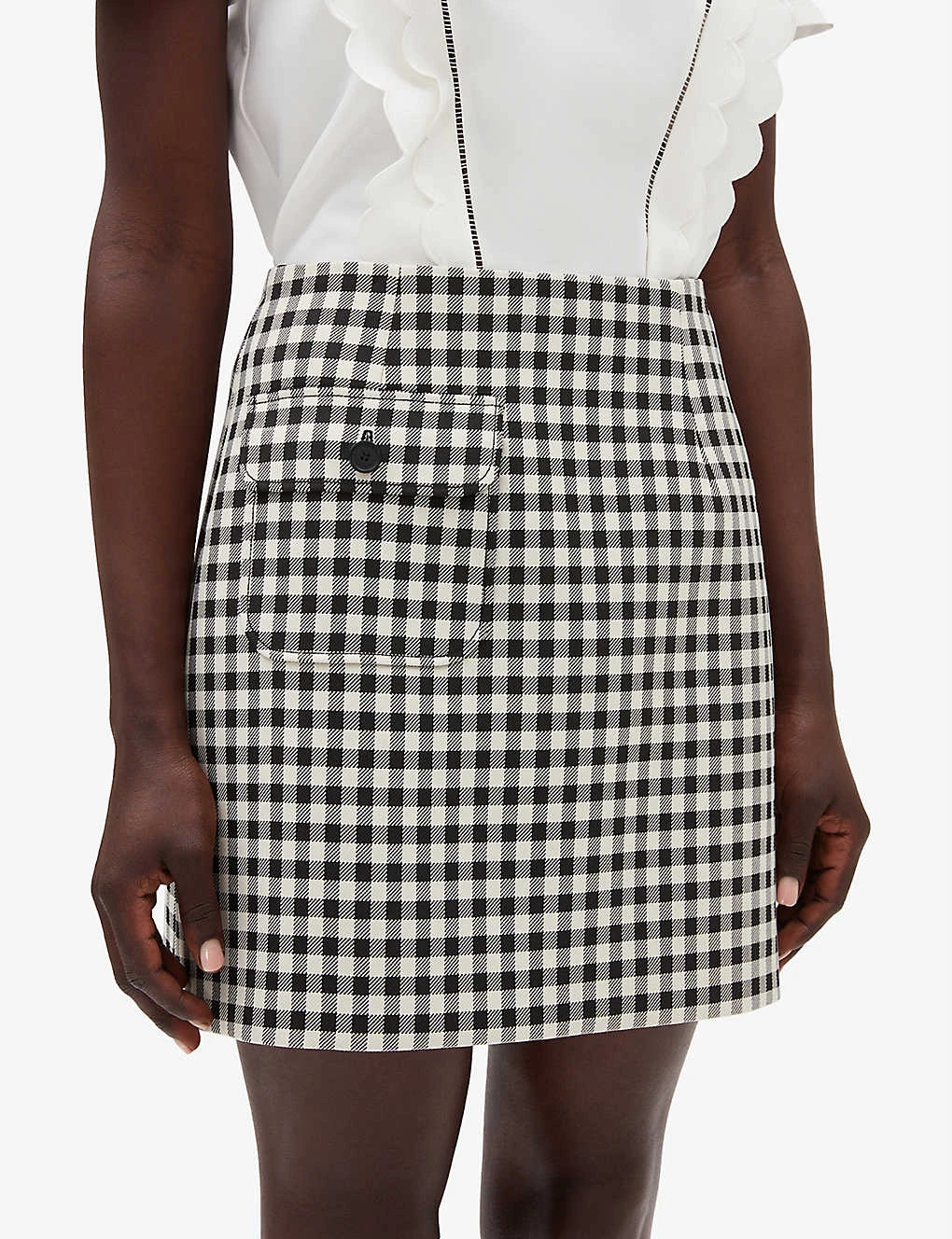 CLAUDIE PIERLOT Seine Gingham Check Woven Mini Skirt 5 CLAUDIE PIERLOT Seine Gingham Check Woven Mini Skirt - Image 5
