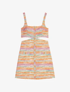 Maje Riraye Cut-out Tweed Mini Dress