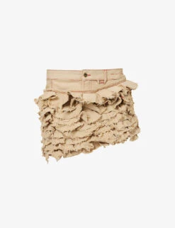 Jacquemus La Jupe De Nîmes Artichaut Ruffled Organic Denim Mini Skirt