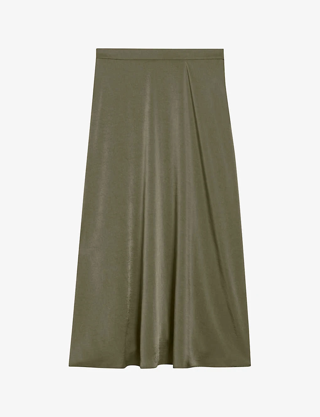 CLAUDIE PIERLOT Satin-texture Mid-rise Regular-fit Woven Midi Skirt 1 CLAUDIE PIERLOT Satin-texture Mid-rise Regular-fit Woven Midi Skirt