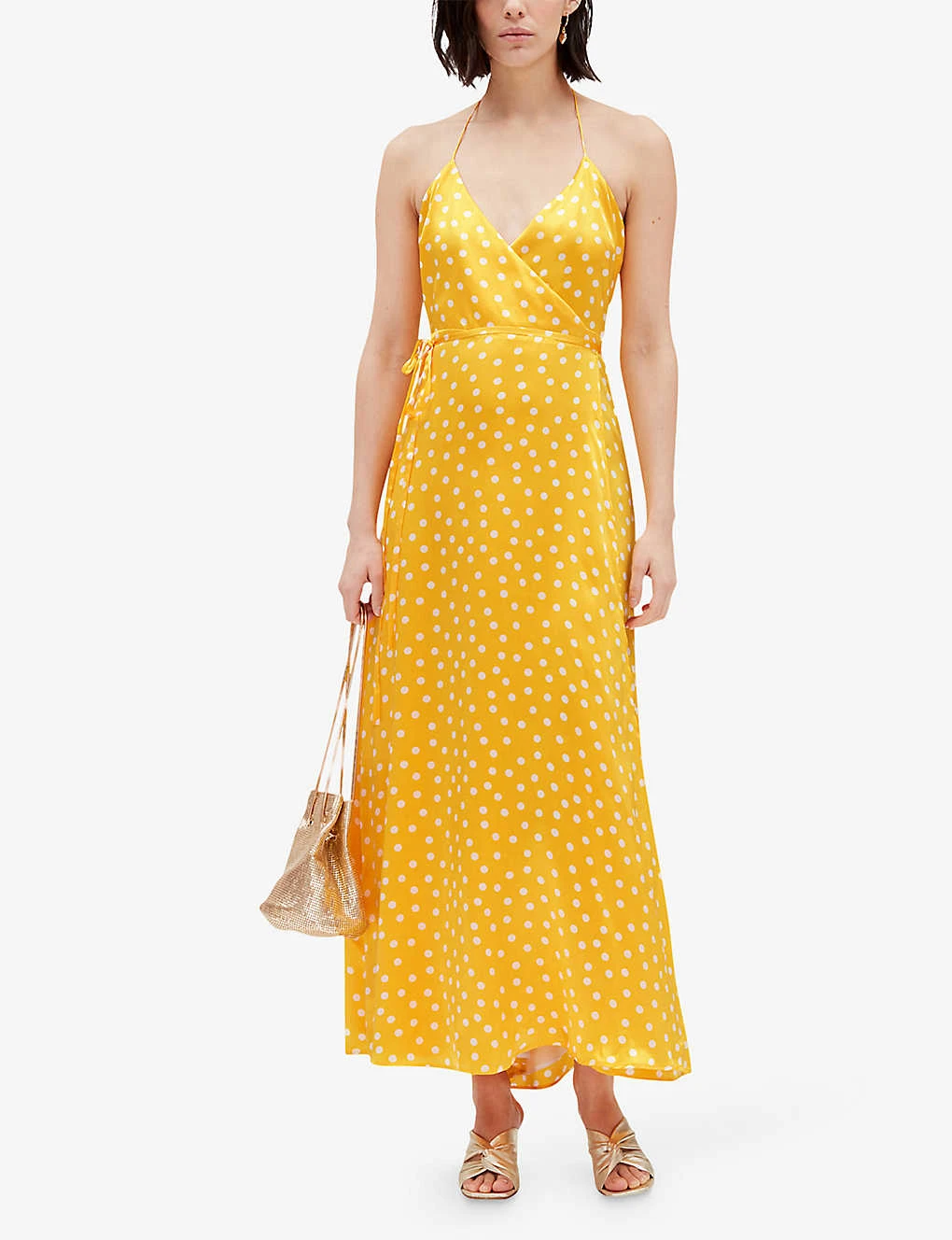 CLAUDIE PIERLOT Polka-dot Wrap-around Silk Midi Dress 2 CLAUDIE PIERLOT Polka-dot Wrap-around Silk Midi Dress - Image 2