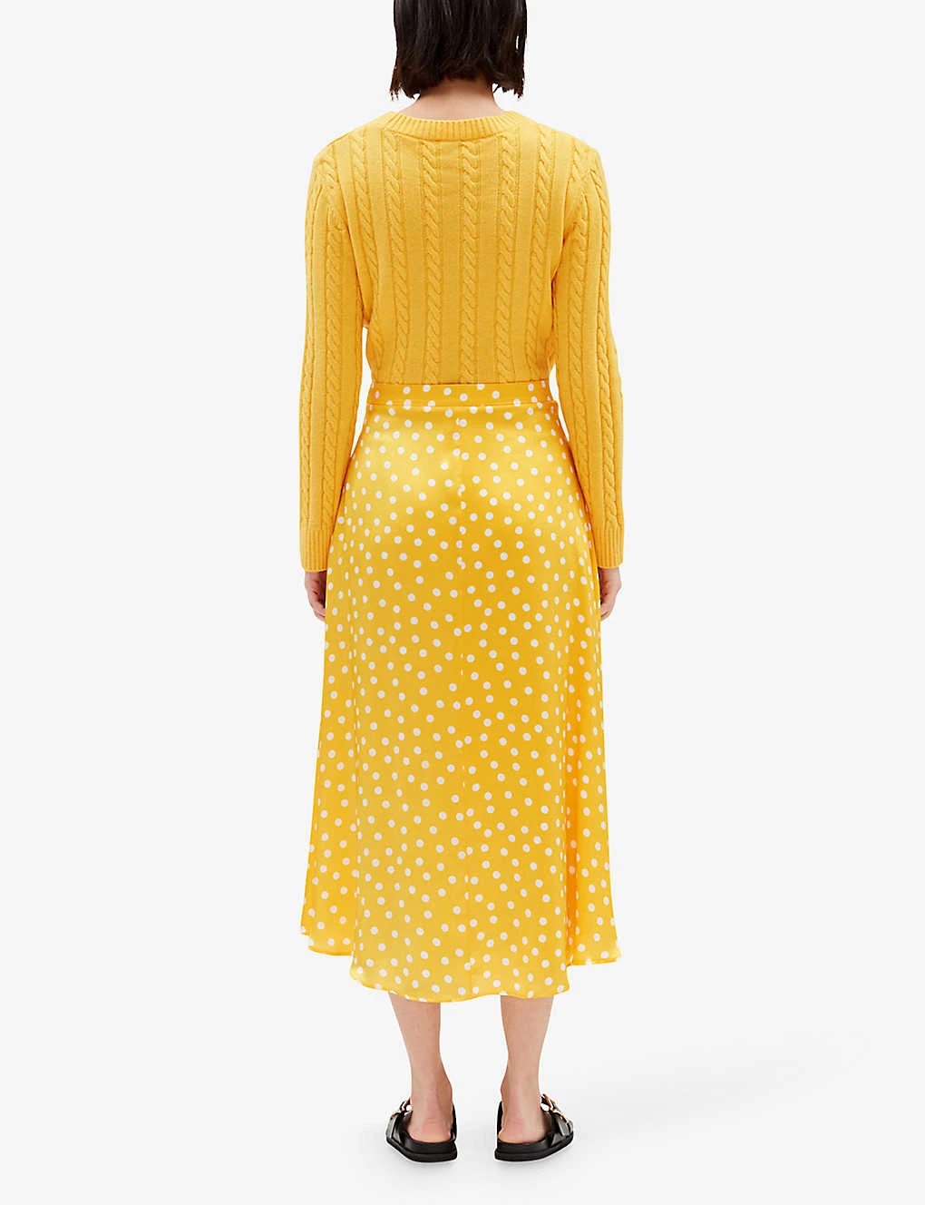 CLAUDIE PIERLOT Polka-dot Flared Silk Midi Skirt 4 CLAUDIE PIERLOT Polka-dot Flared Silk Midi Skirt - Image 4
